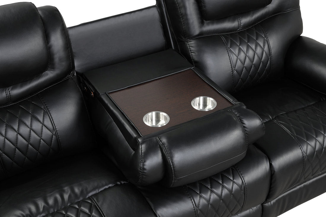 Galveston 3 Piece Black OVERSIZE- Reclining Set