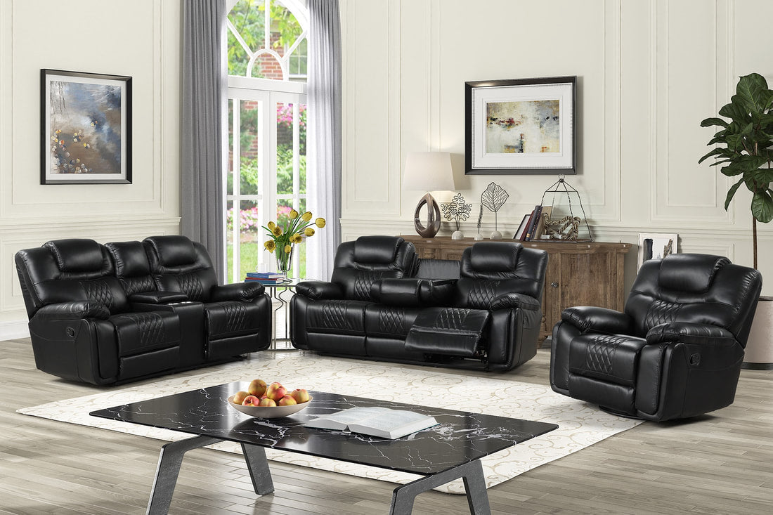 Galveston 3 Piece Black OVERSIZE- Reclining Set