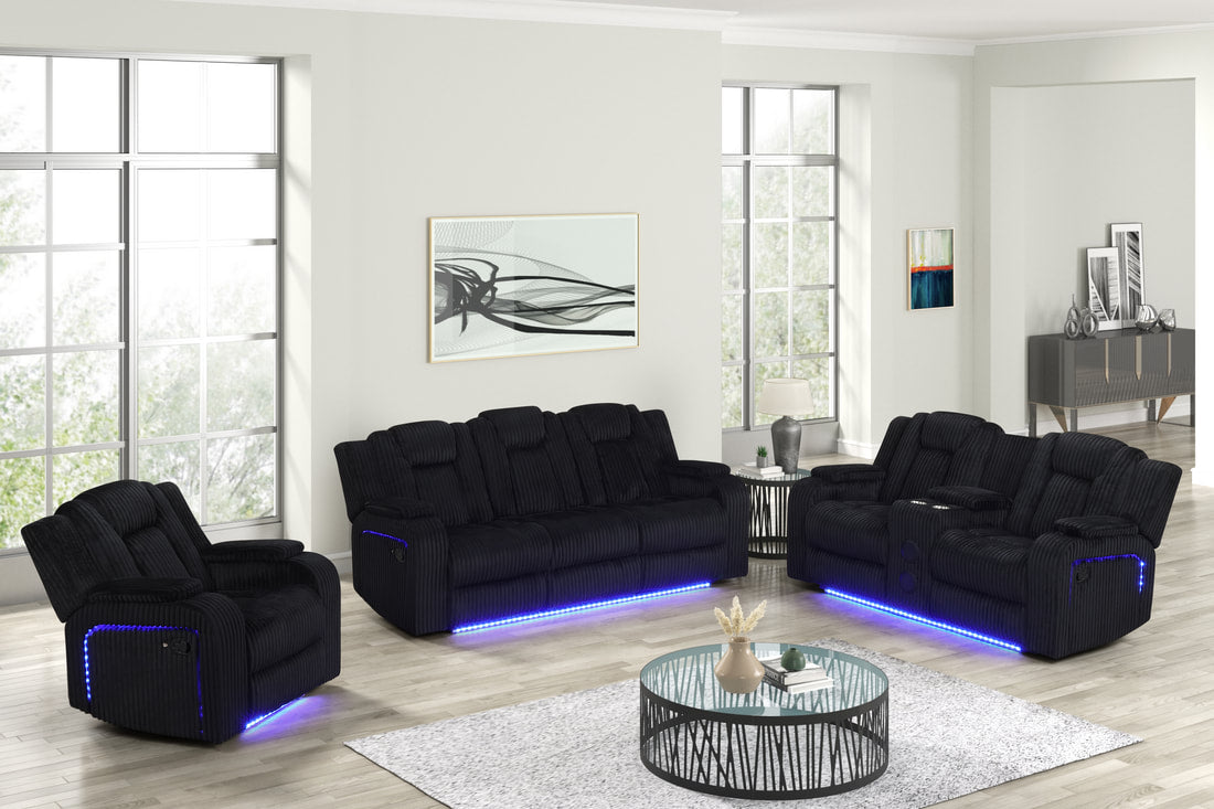 Hulk Black - 3PC Reclining Set