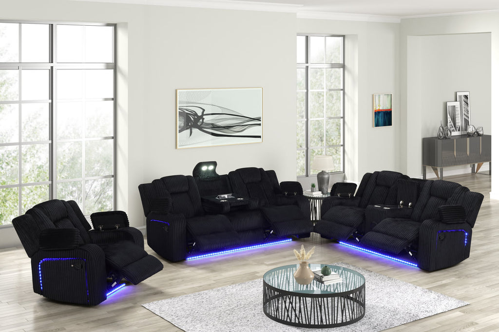 Hulk Black - 3PC Reclining Set