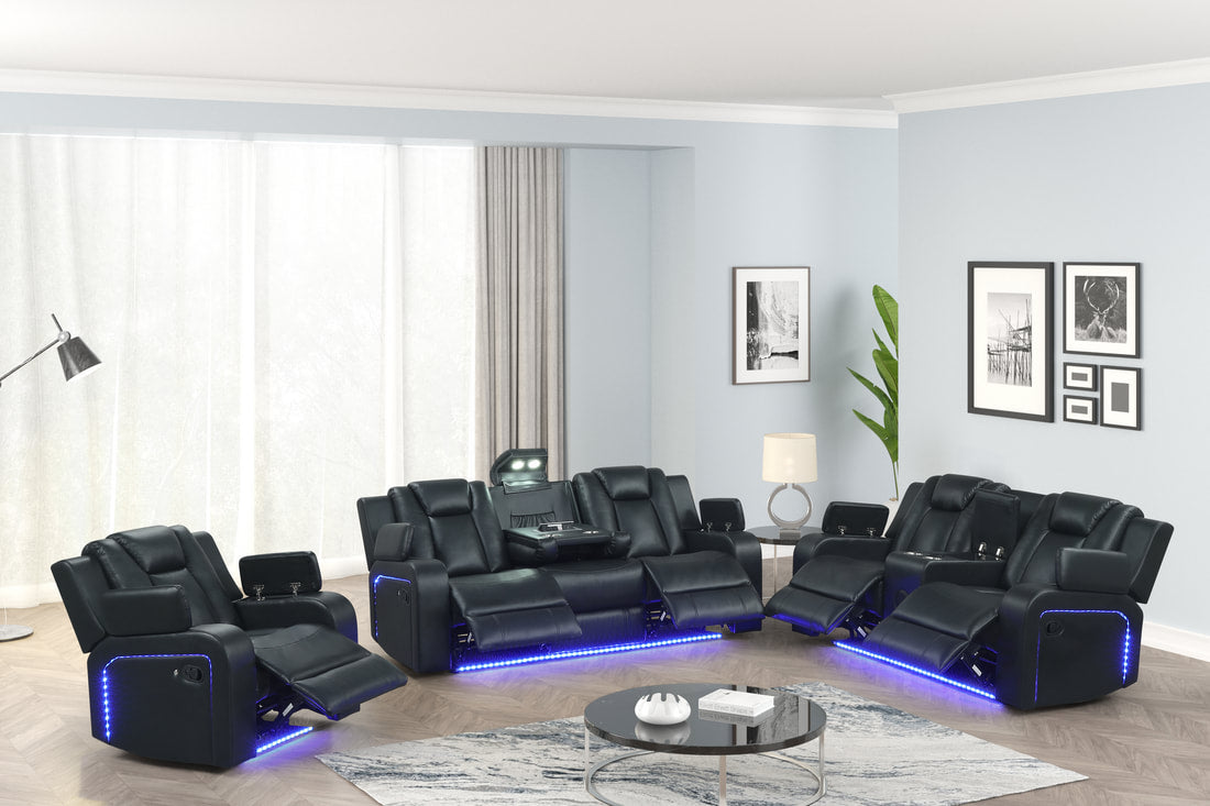 Hulk Black - 3PC Reclining Set