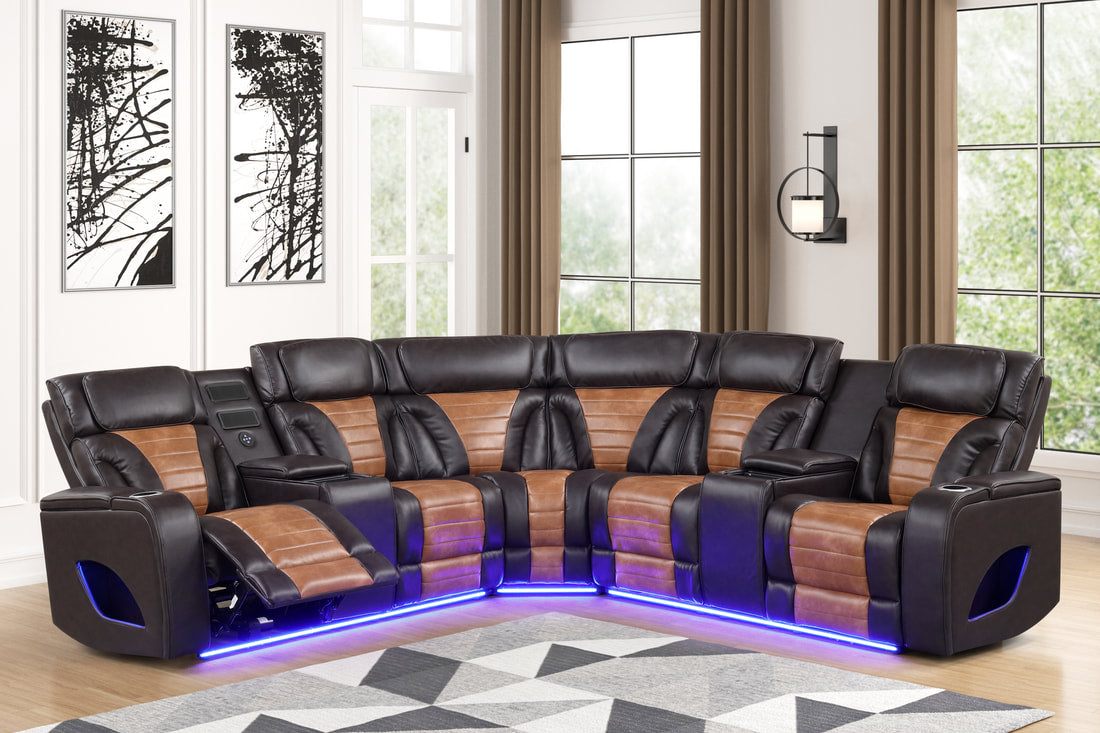 Ibiza Brown Reclining Sectional