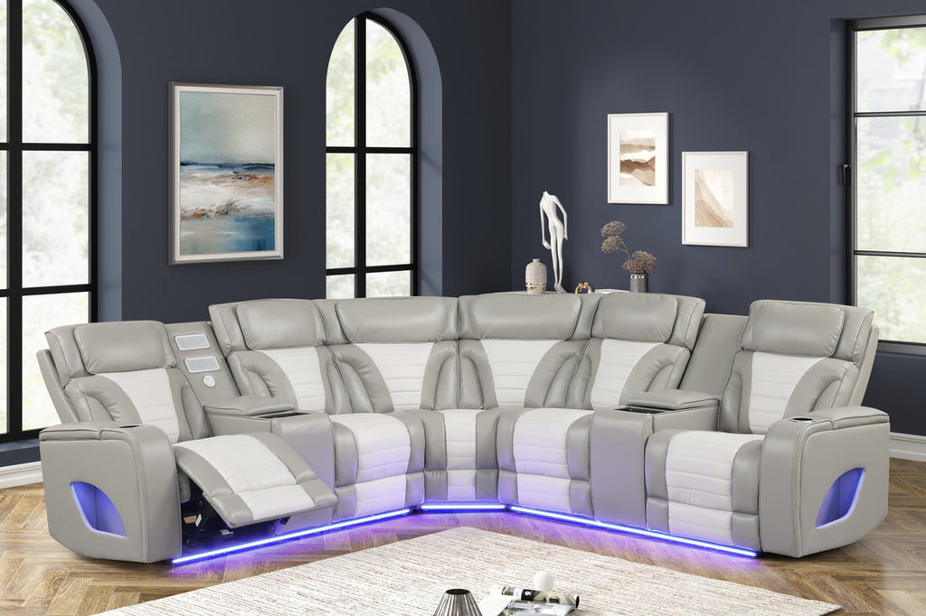 Ibiza Gray Reclining Sectional