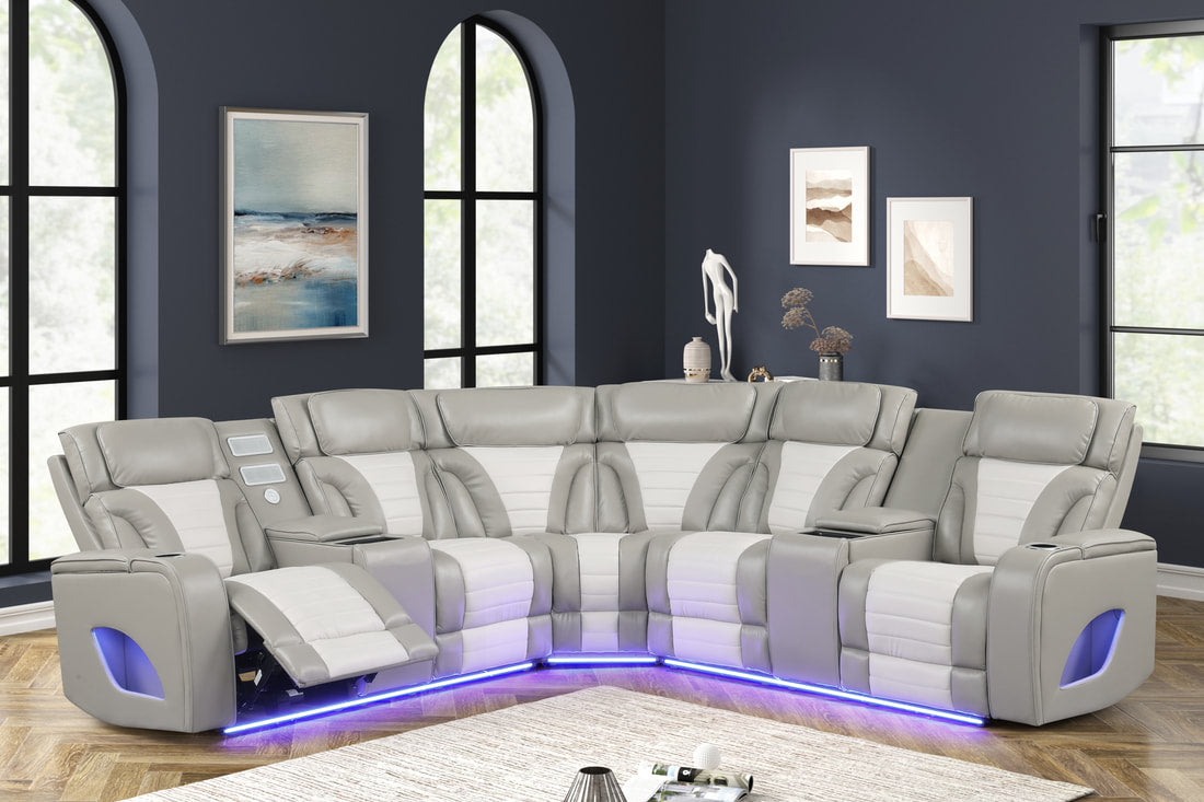 Ibiza Gray Reclining Sectional