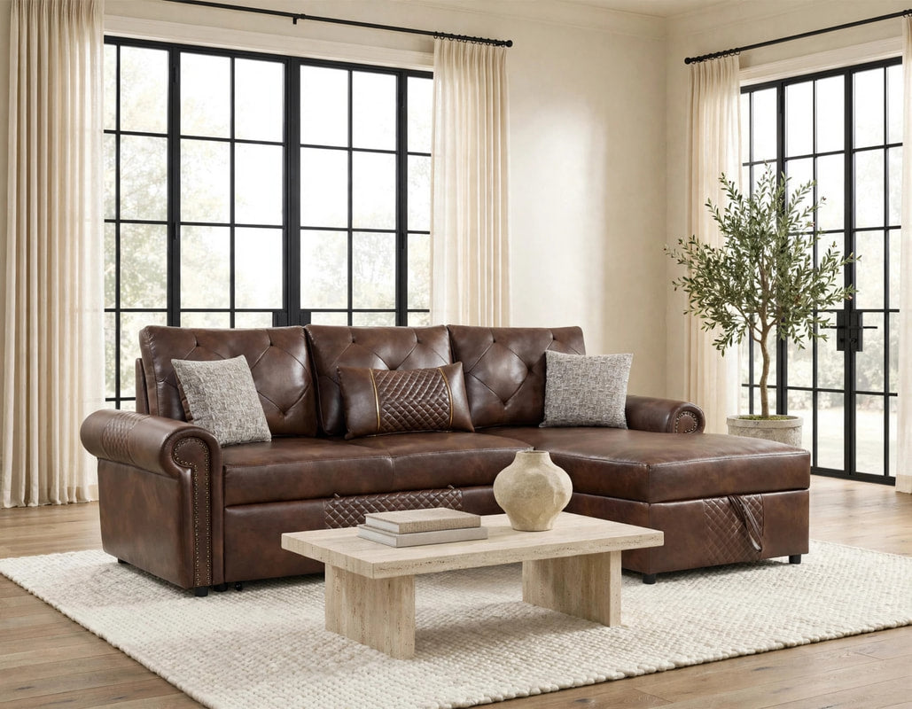 BELLINA SECTIONAL BROWN