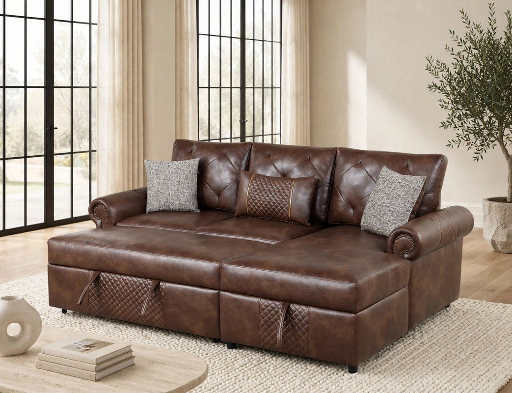 BELLINA SECTIONAL BROWN