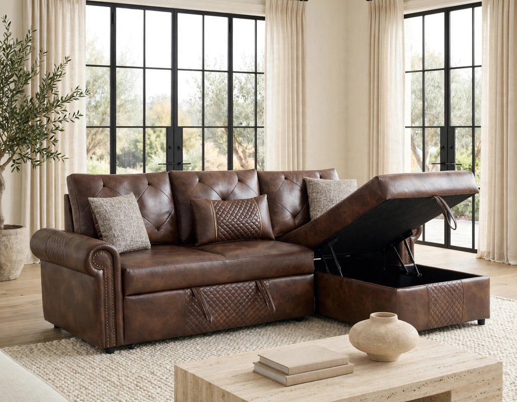 BELLINA SECTIONAL BROWN