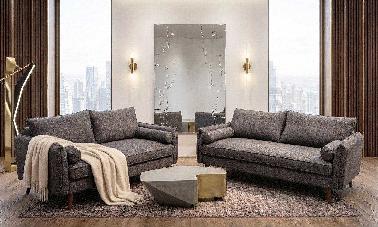 Dark gray sofa & loveseat set