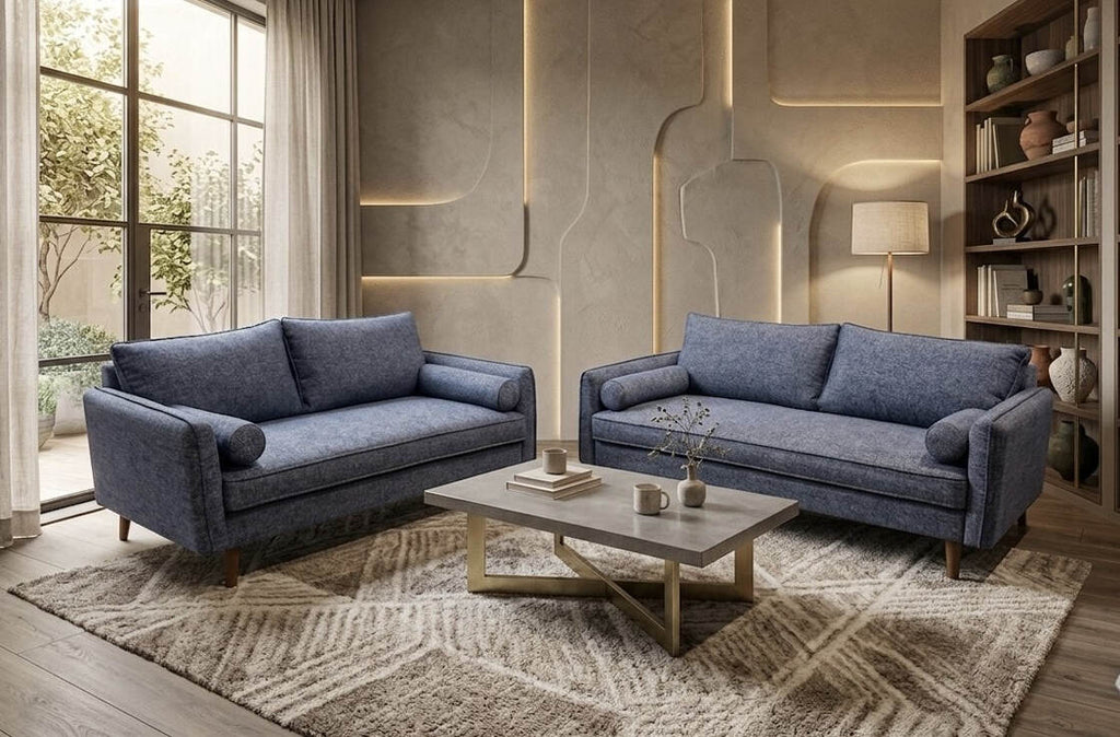 Blue sofa & loveseat set
