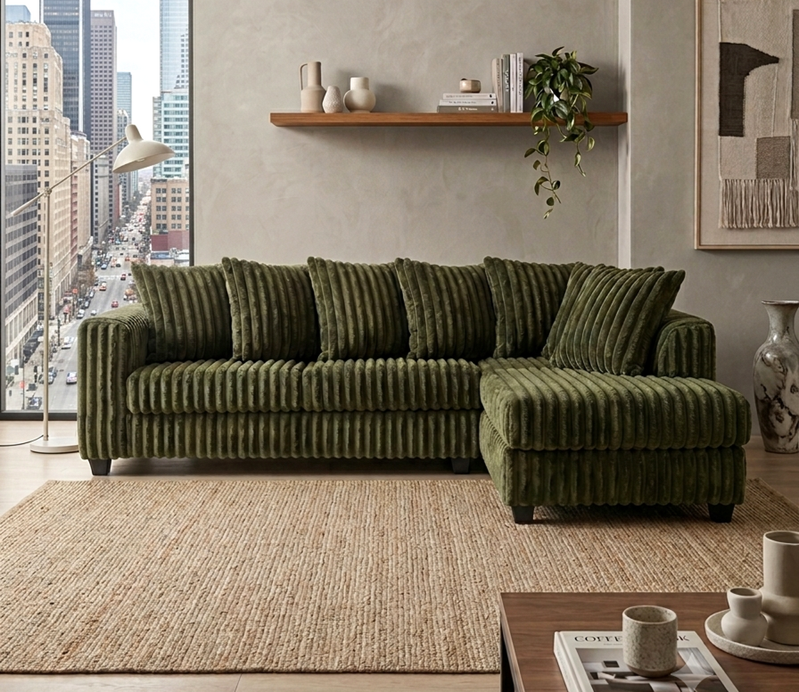 Olive green sectional