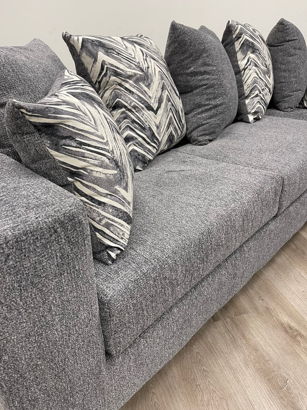 Stylish Charcoal Sectional Sofa | Thick Fabric LAF Sofa & RAF Chaise for Modern Living Spaces