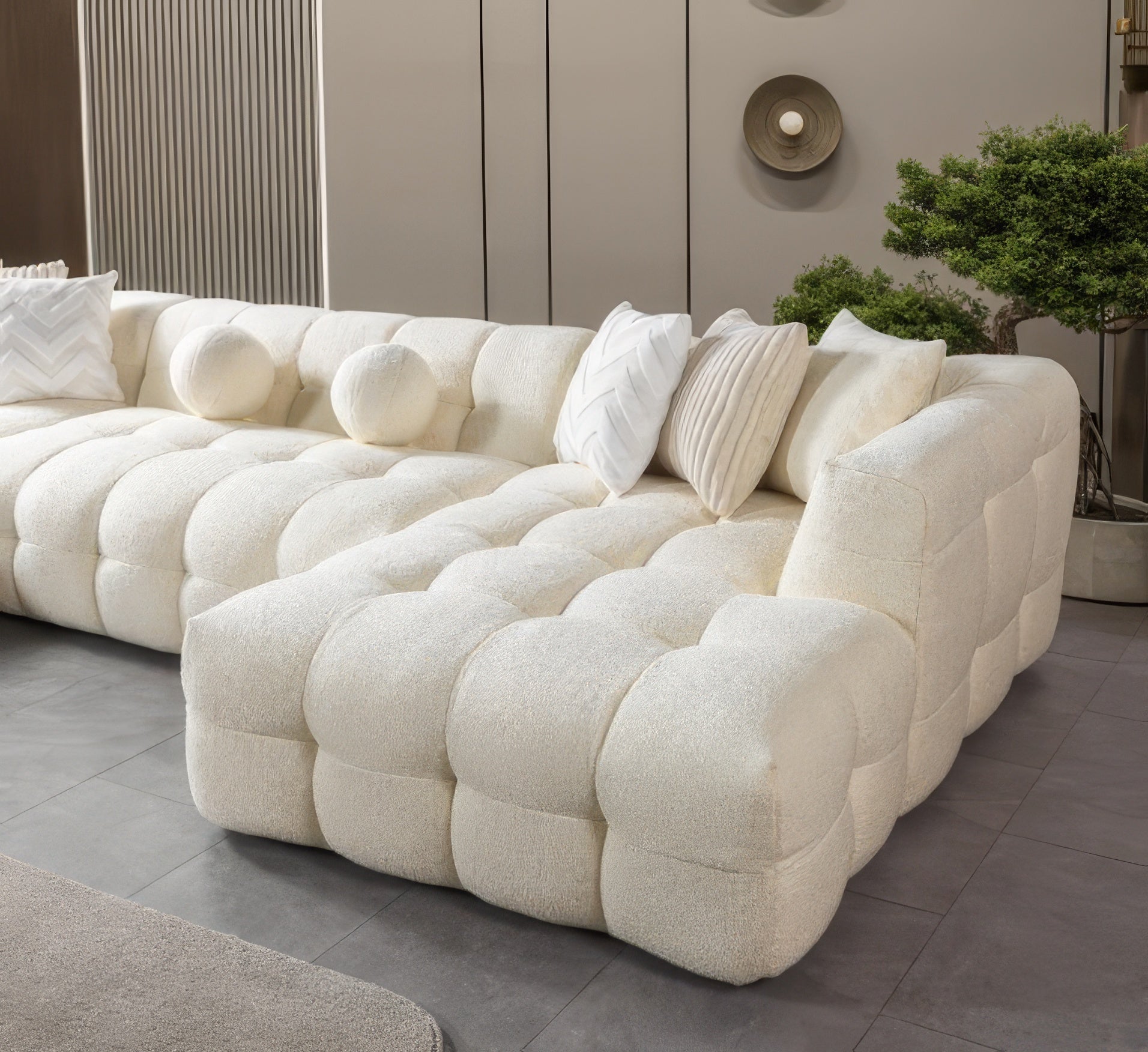 Ivy Boucle Sectional Chaise