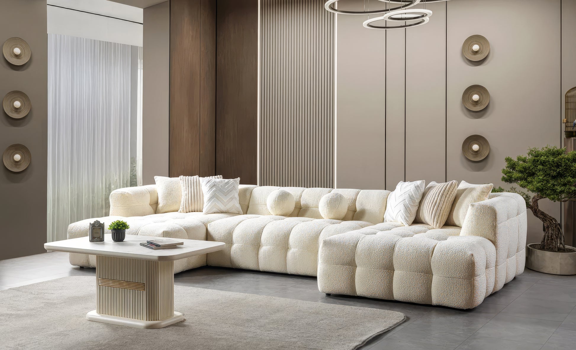 Ivy Sand Boucle Sectional