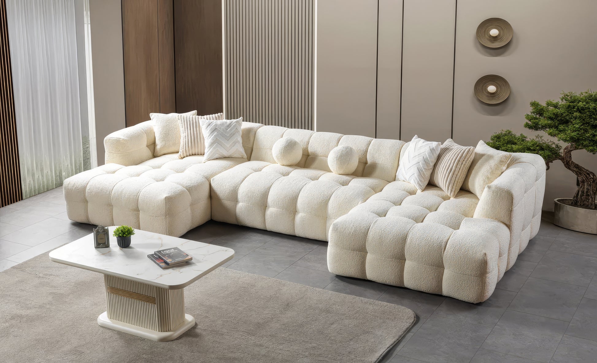 Ivy Sand Boucle Sectional