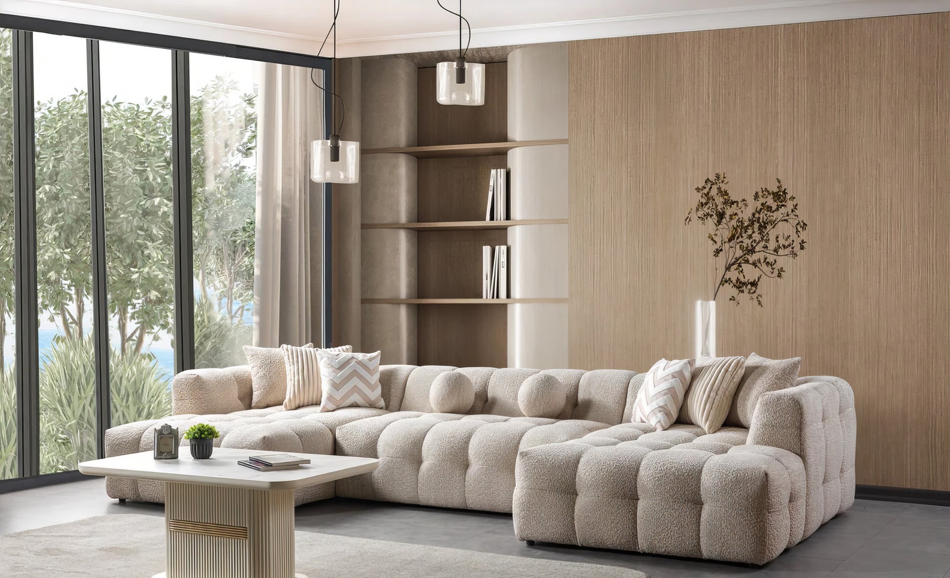 Ivy Sand Boucle Sectional