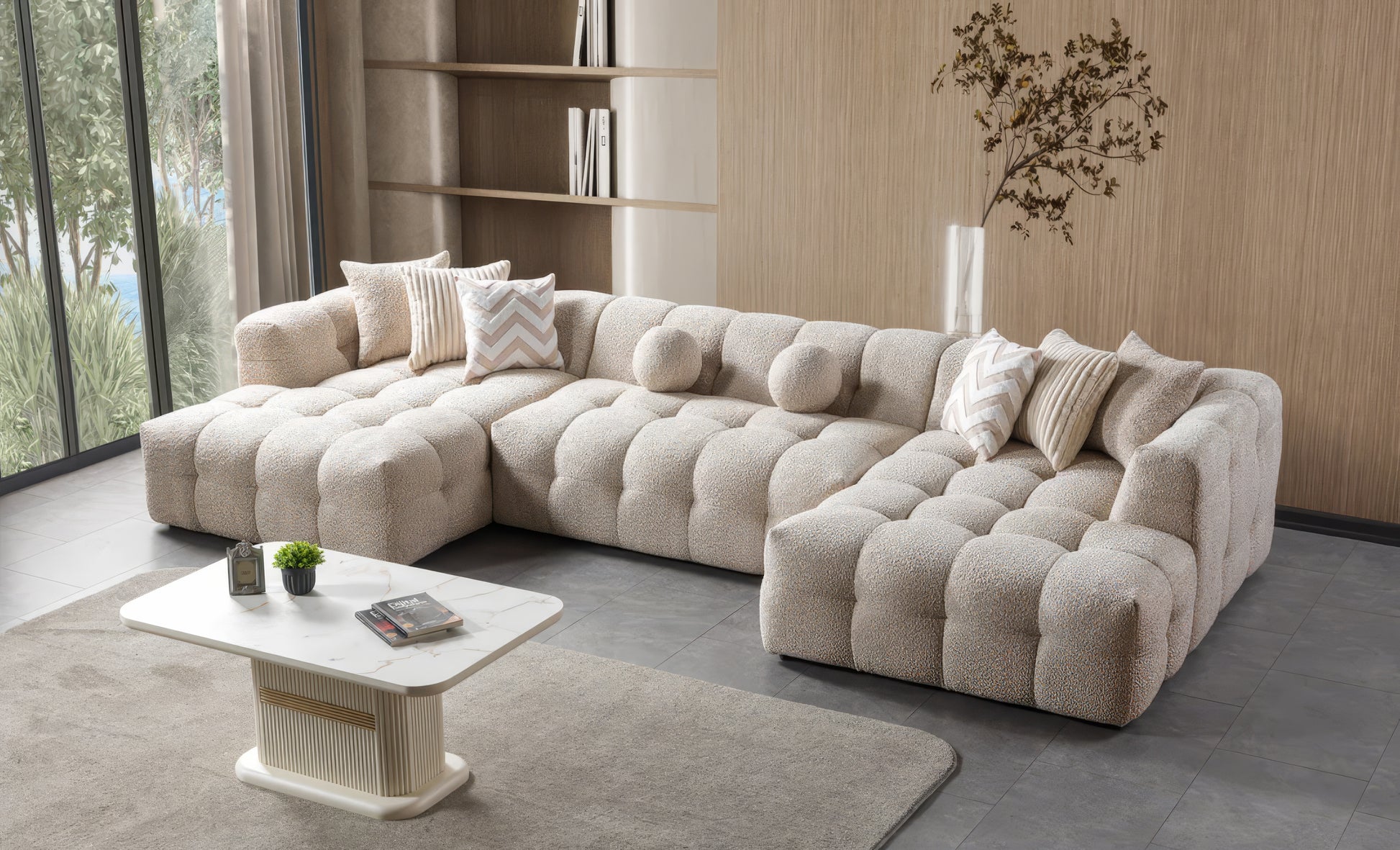 Ivy Sand Boucle Sectional