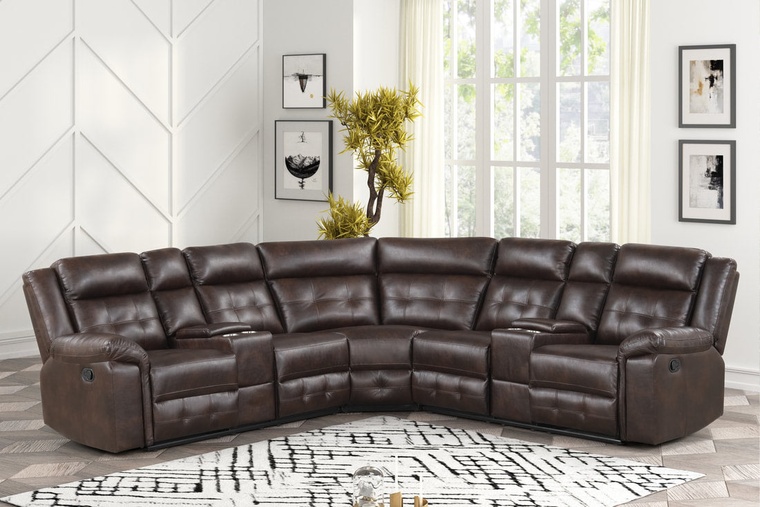 Jacob 2 Espresso - Reclining Sectional