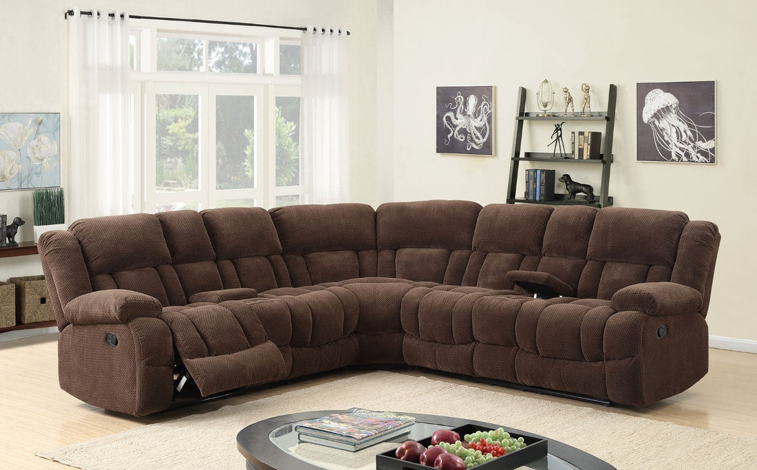 JADE21 reclining Sectional Chocolate