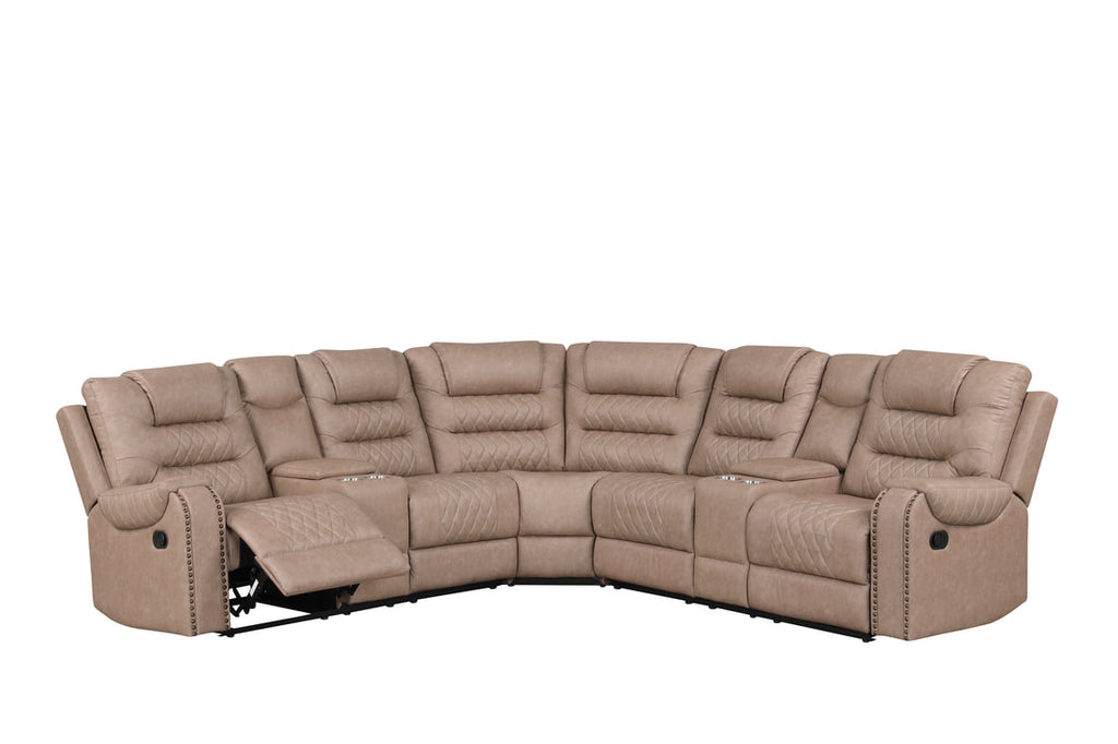 Jordon IV Taupe Reclining Sectional