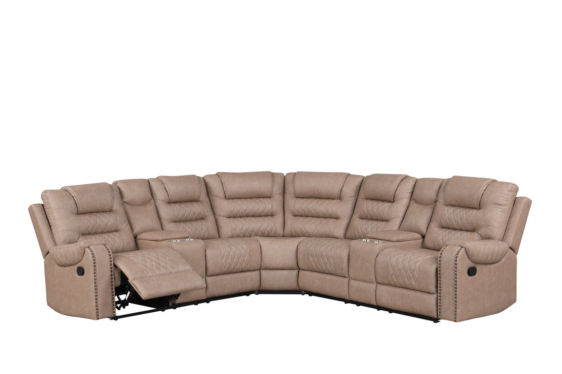Jordon IV Taupe Reclining Sectional