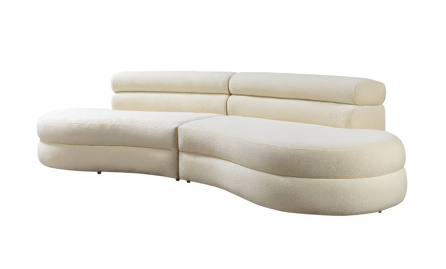 Larissa Ivory Boucle Curved Sectional