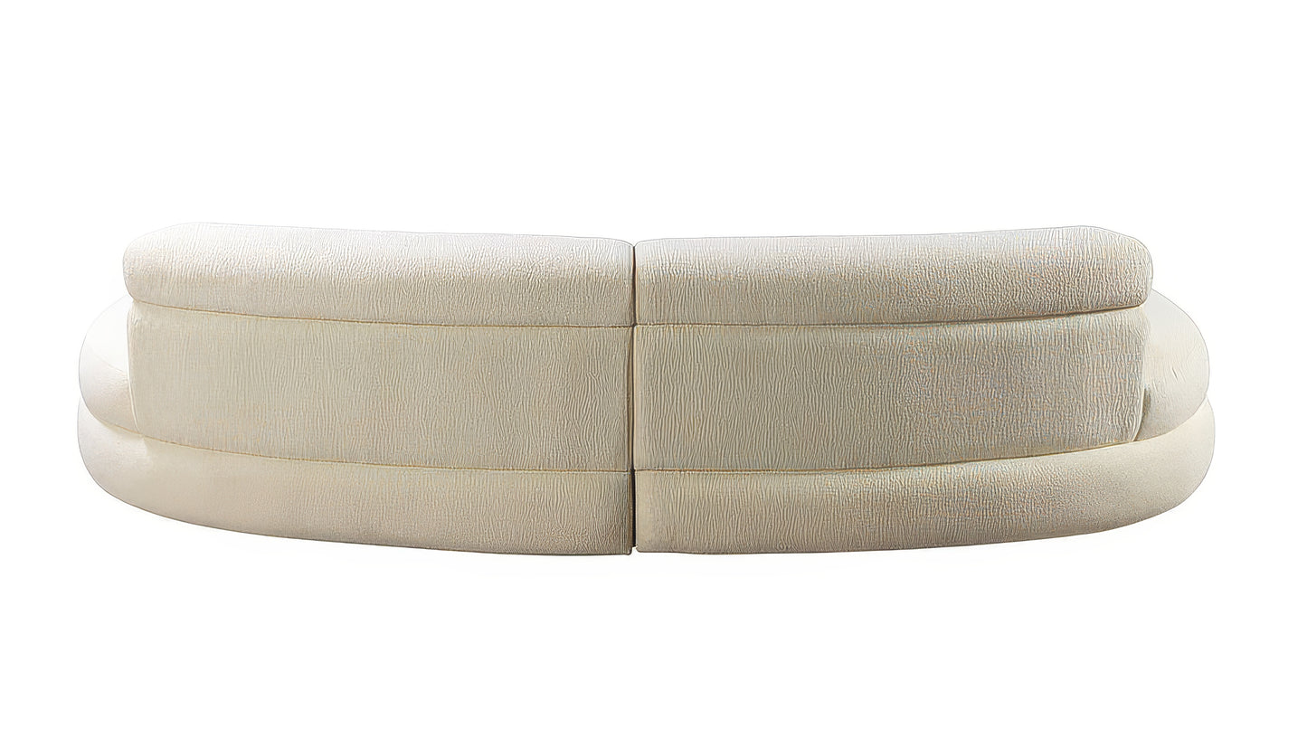 Larissa Ivory Boucle Curved Sectional