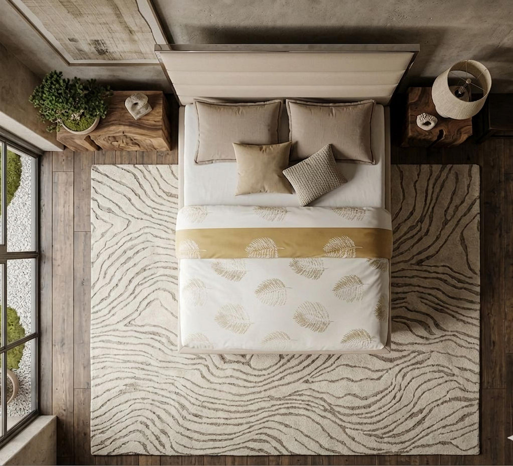 Lauren Beige Upholstered Platform Bed