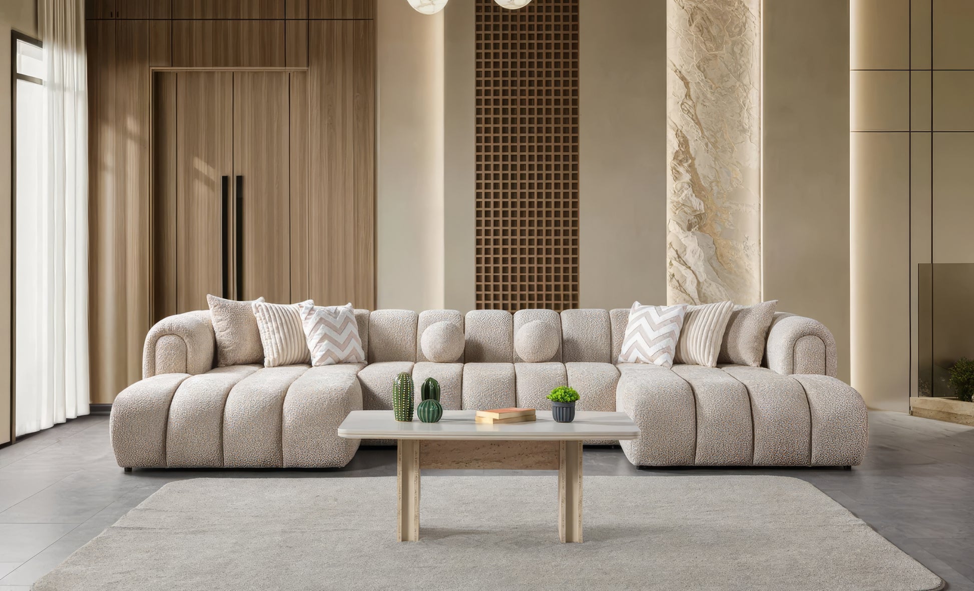 Lisa Boucle Double Chaise Sectional