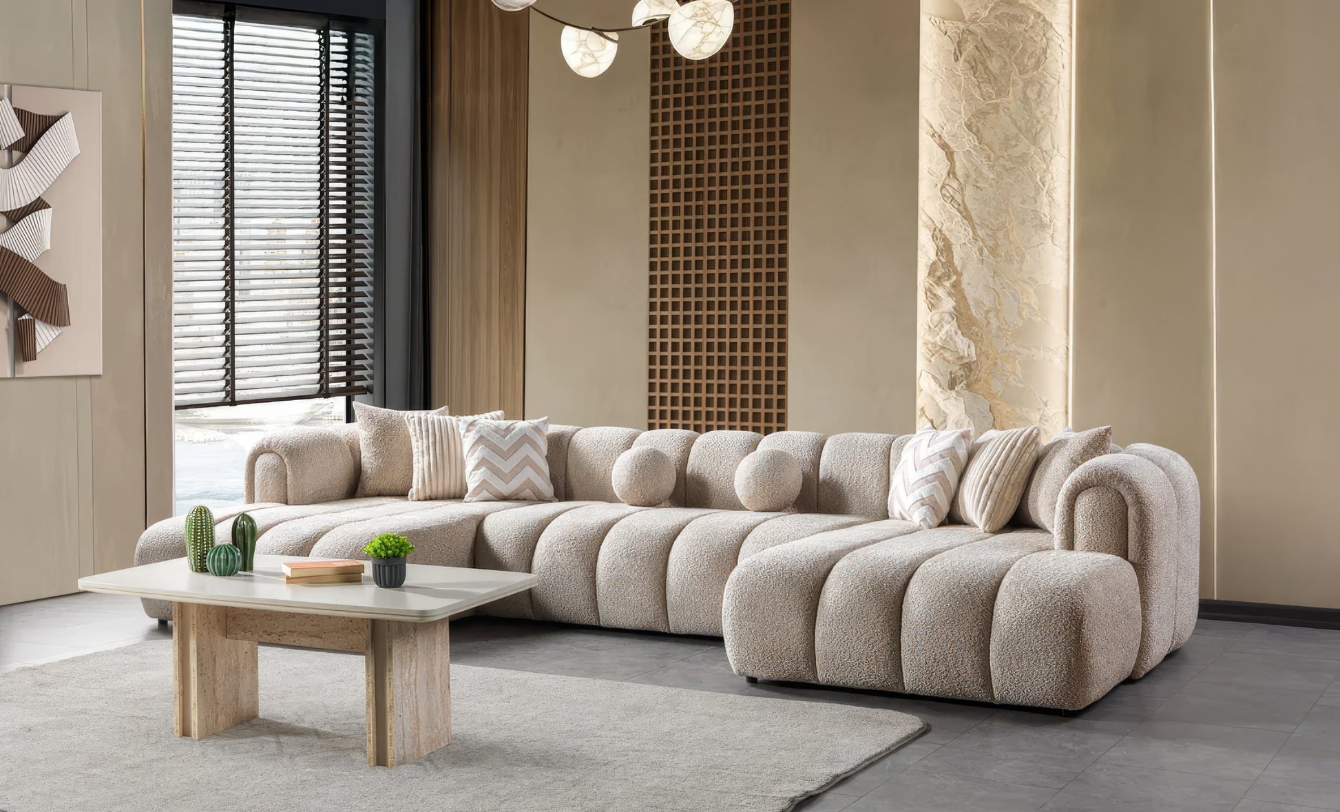 Lisa Boucle Double Chaise Sectional