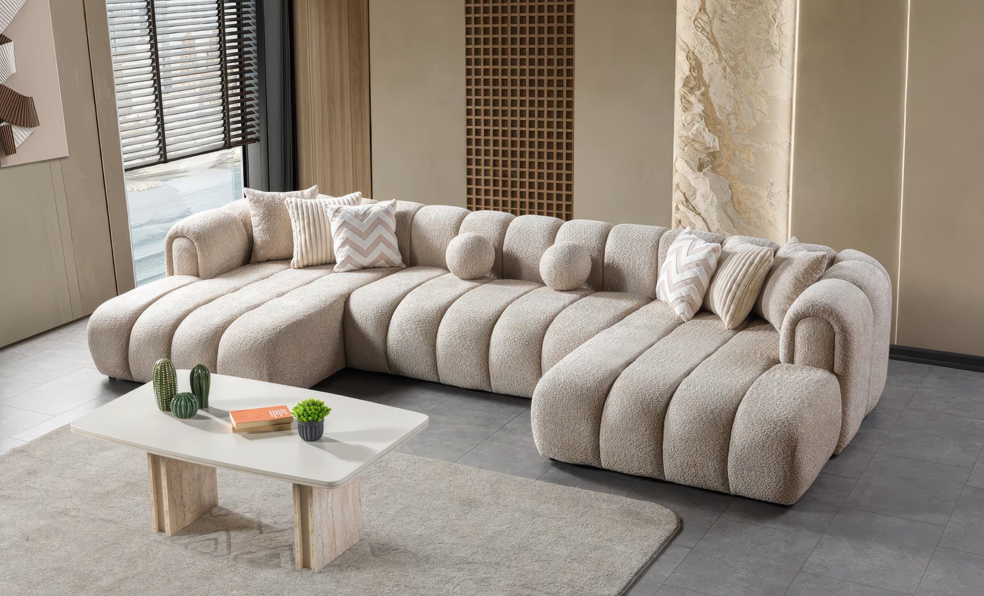 Lisa Boucle Double Chaise Sectional