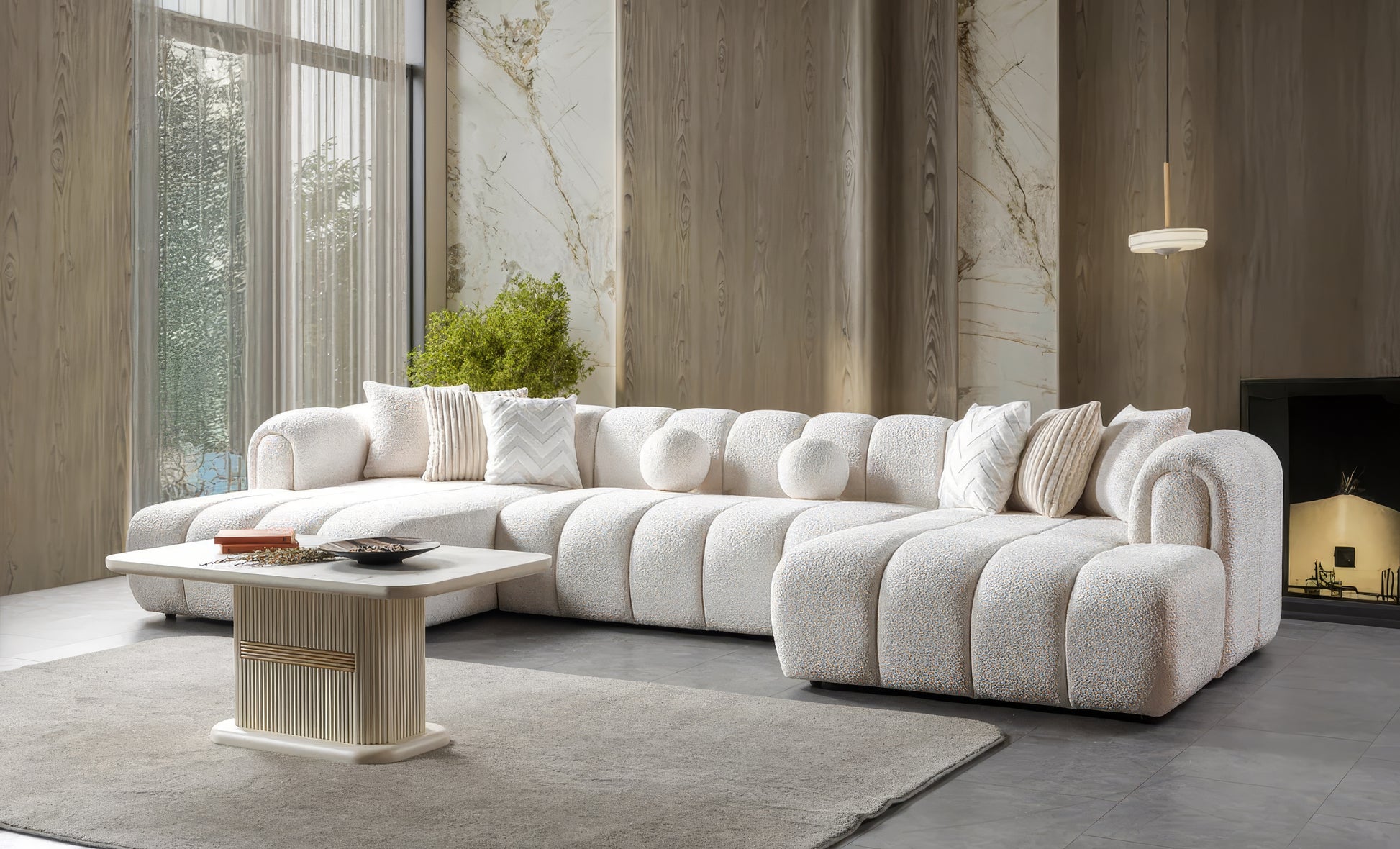 Lisa Boucle Double Chaise Sectional