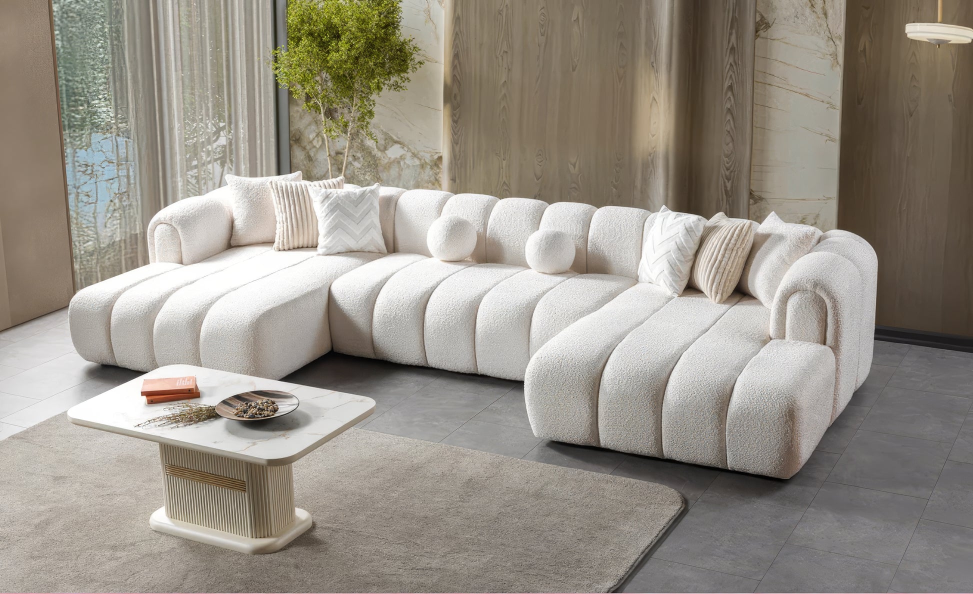 Lisa Boucle Double Chaise Sectional