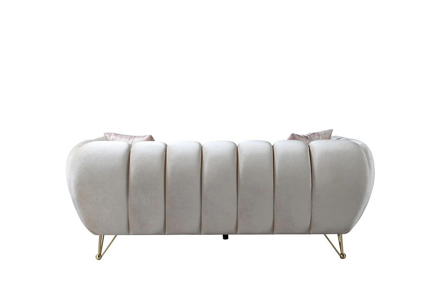 Merida Ivory Velvet Sofa & Loveseat Set