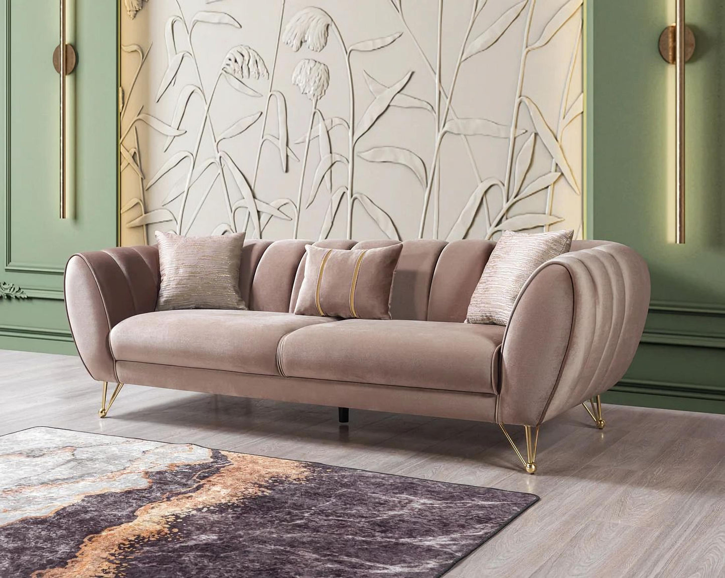 Merida Velvet Sofa & Loveseat