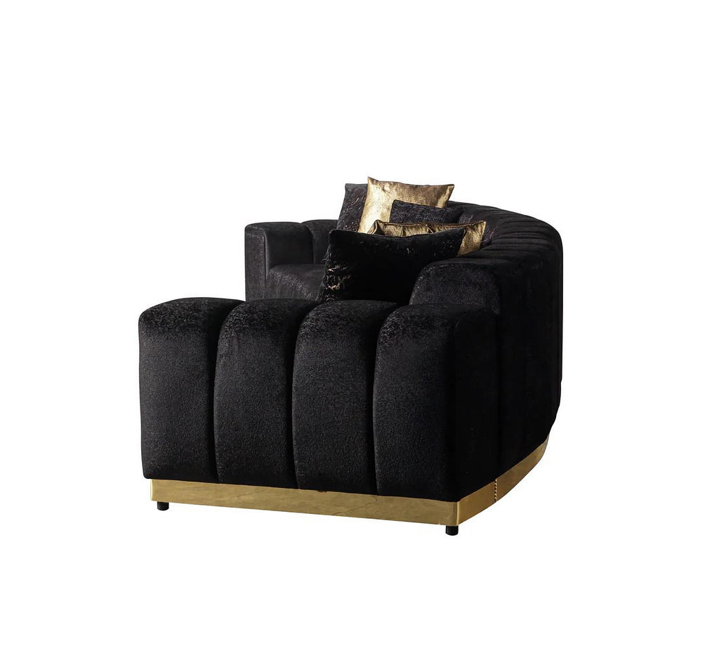 Michelle Velvet 3-Piece Curved 165" Sectional