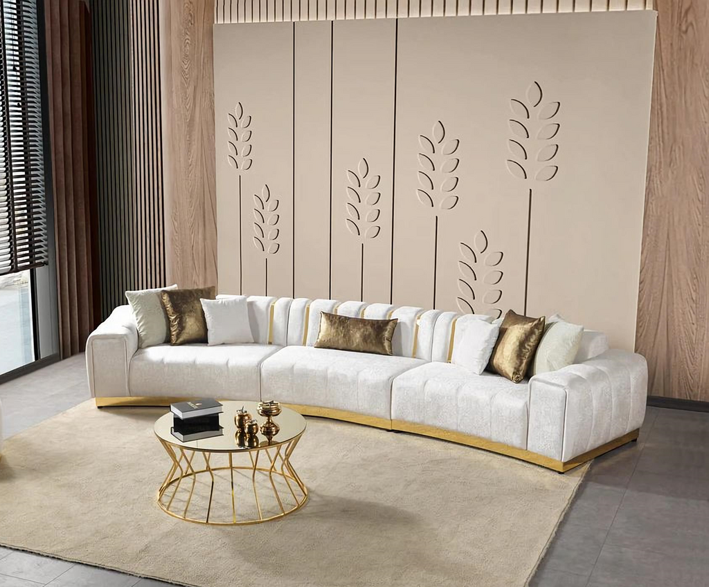 Michelle Velvet 3-Piece Curved 165" Sectional