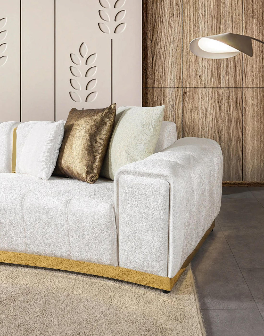 Michelle Velvet 3-Piece Curved 165" Sectional