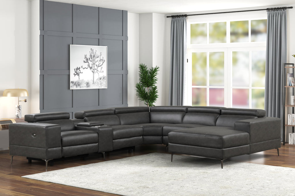 Milano Gray 6PC Power Reclining Sectional