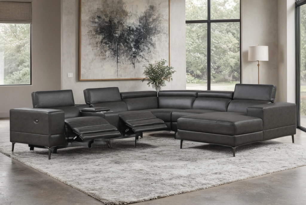 Milano Gray 6PC Power Reclining Sectional