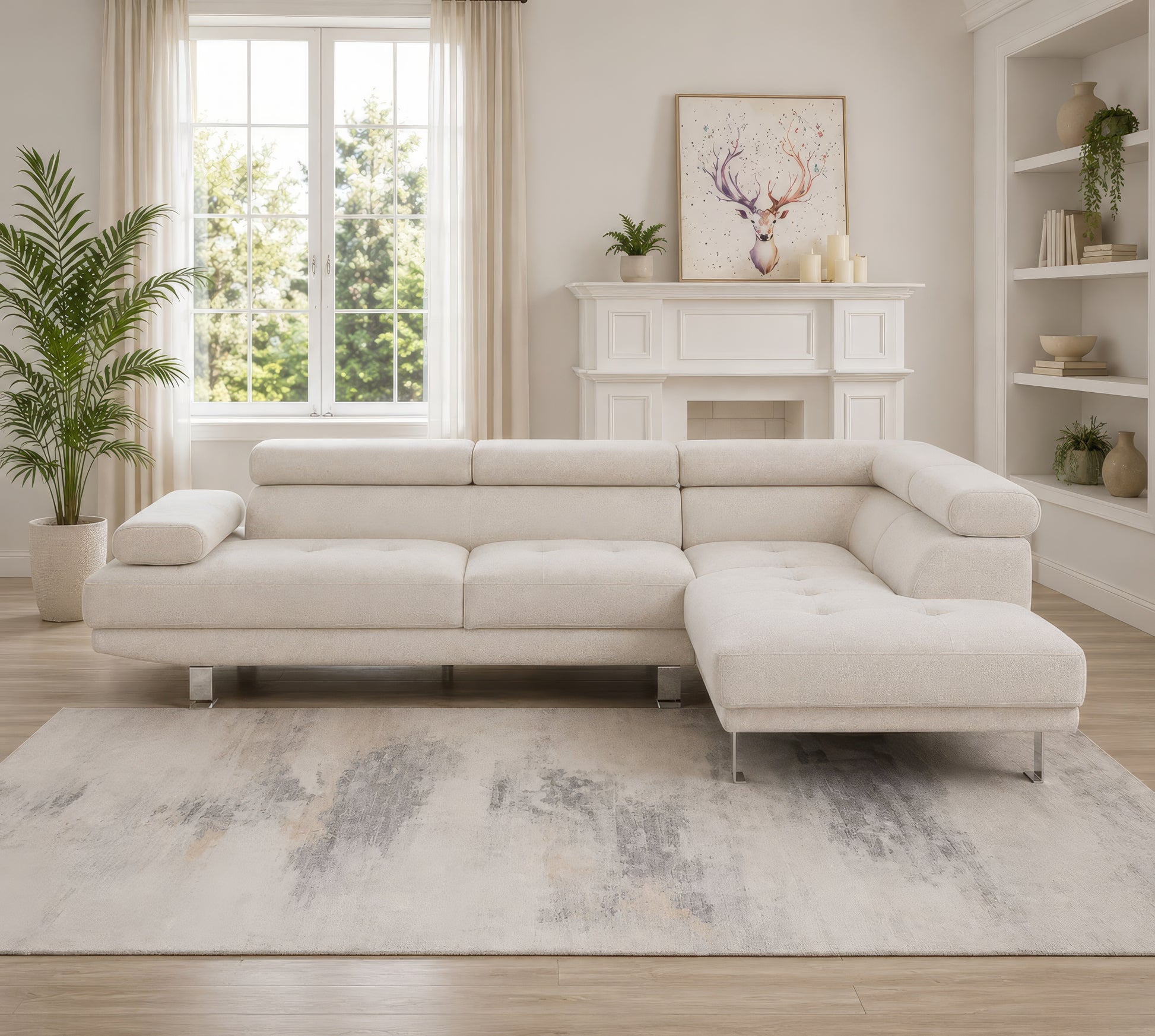 Milton Beige Linen Sectional