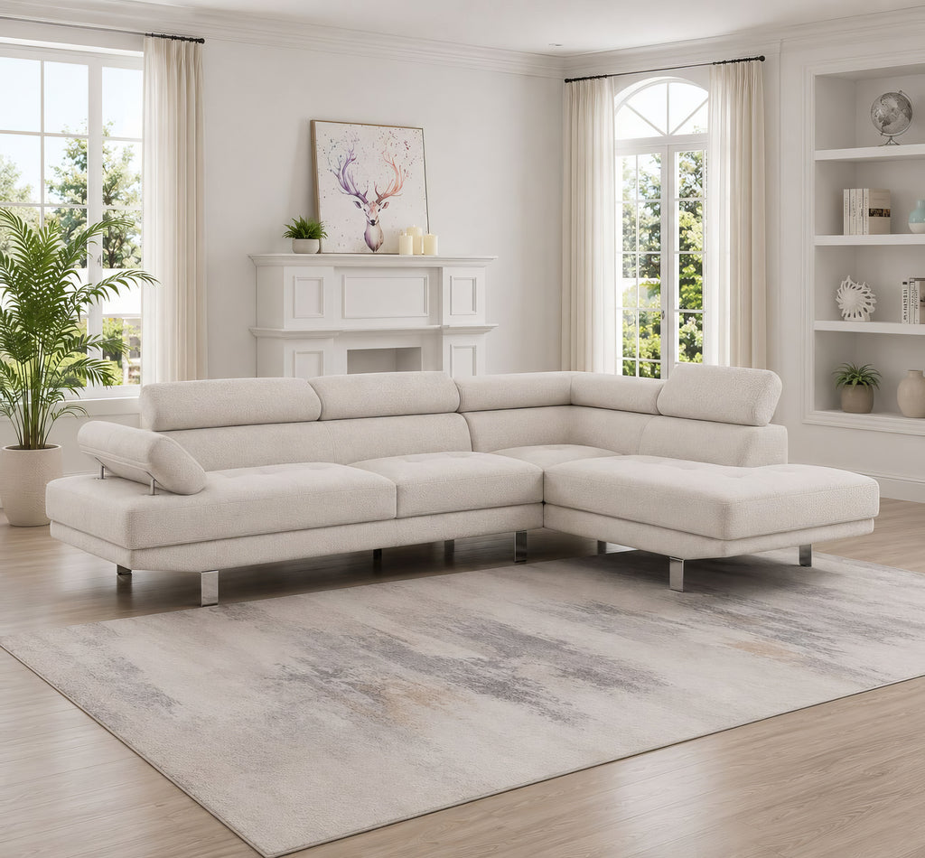 Milton Beige Linen Sectional