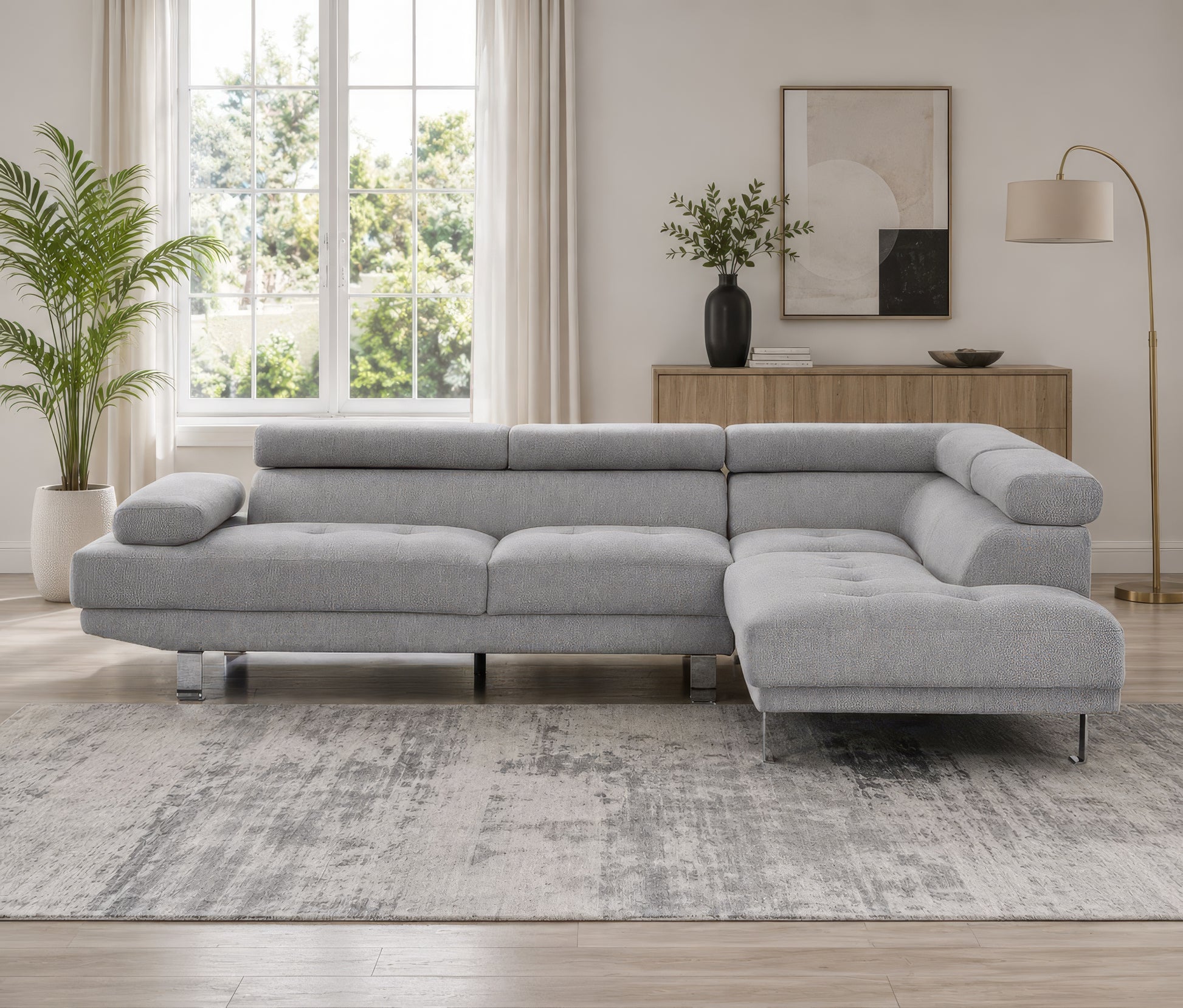 Milton Grey Linen Sectional