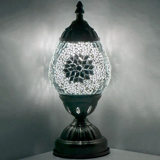 Mosaic Night Lamp with Silver Moon