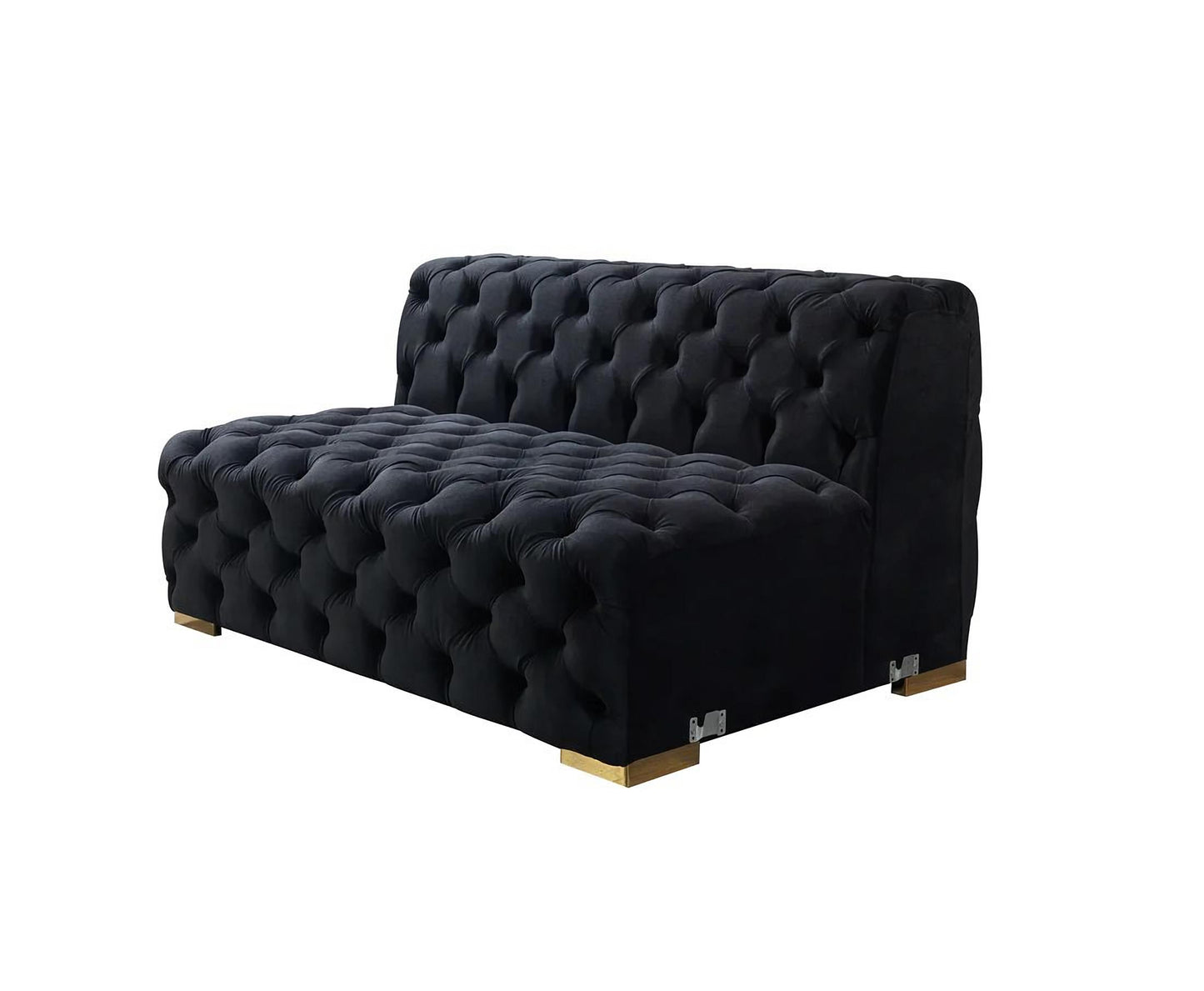 Neva Black Velvet Sectional