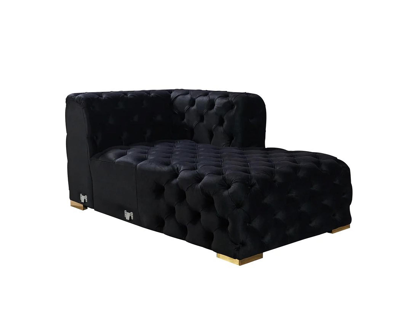 Neva Black Velvet Sectional