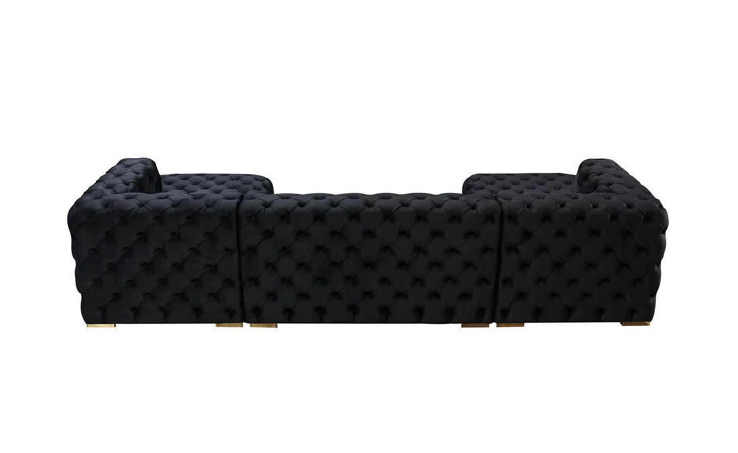 Neva Black Velvet Sectional