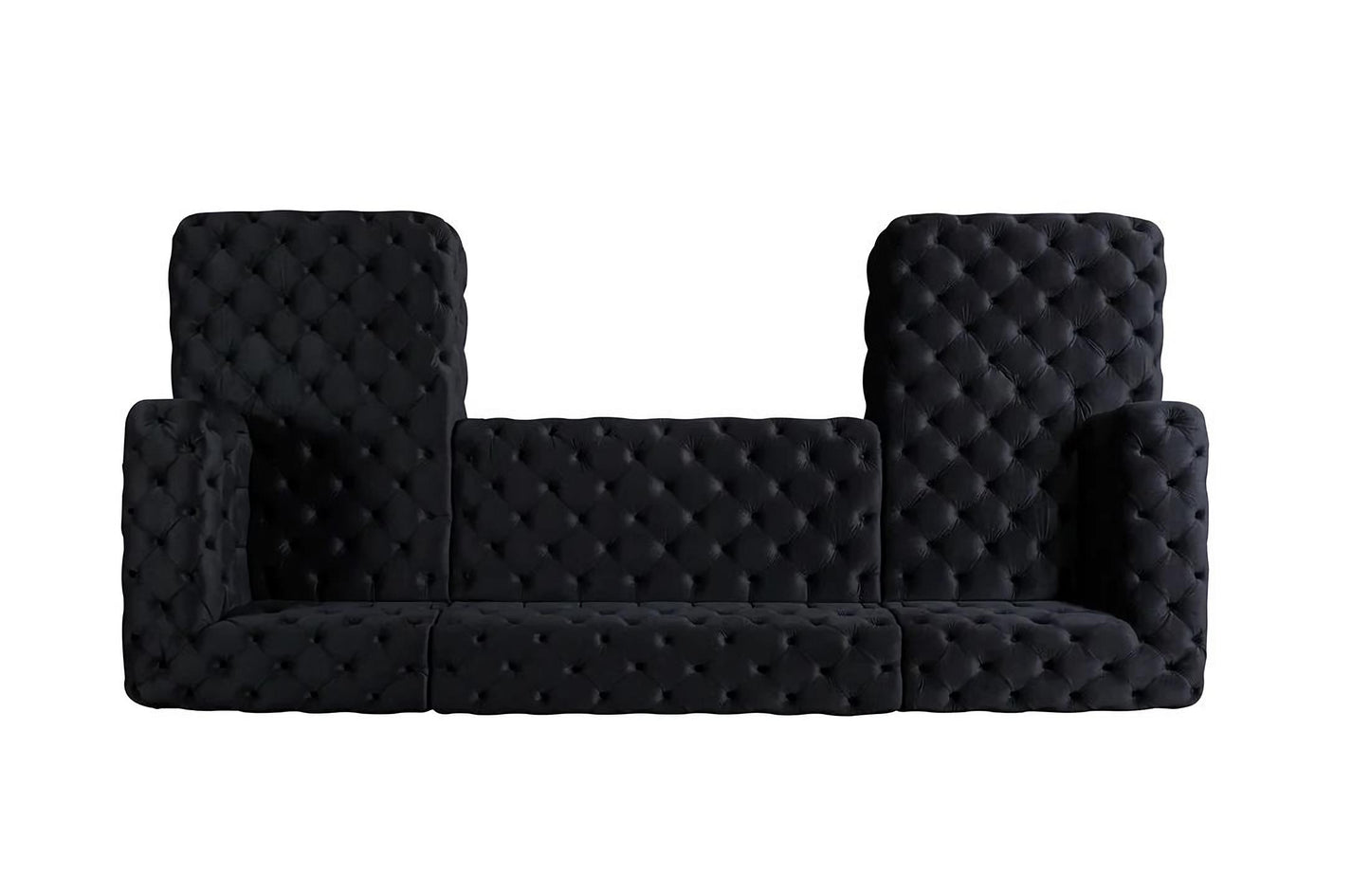 Neva Black Velvet Sectional