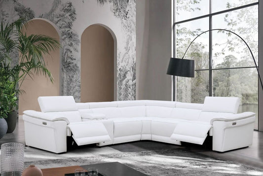 New York Leather Power Reclining Sectional