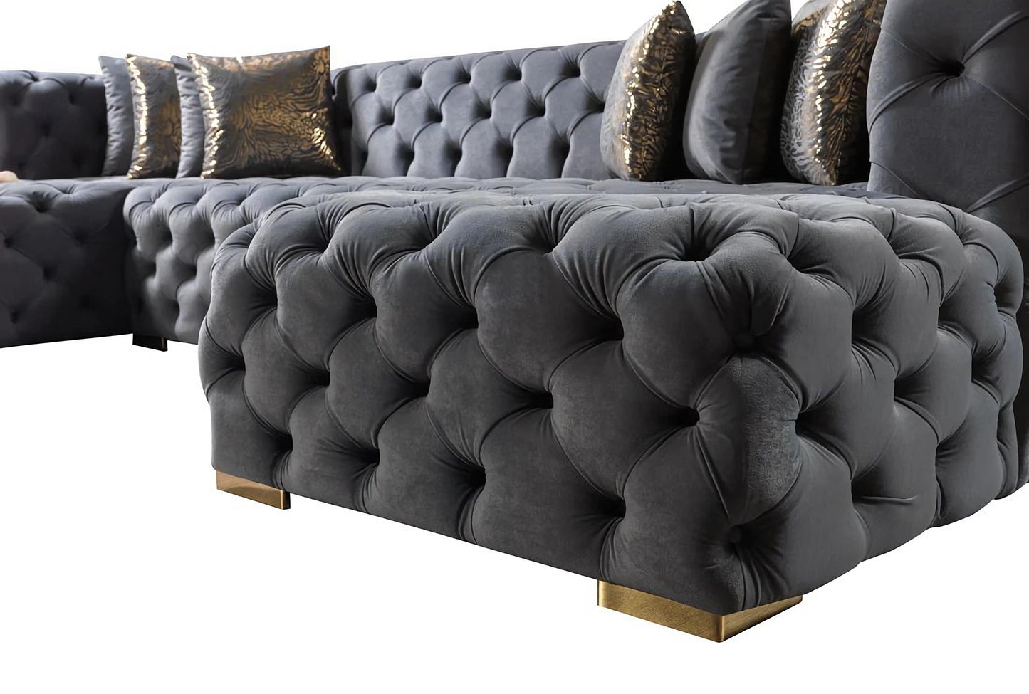 Neva Gray Velvet Sectional