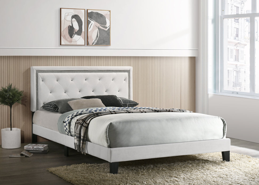Passion Velvet Platform Bed - King